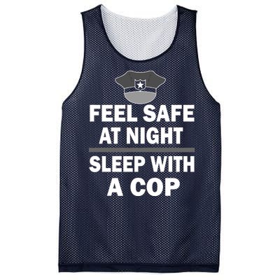 Feel Safe At Night Sleep With A Cop Mesh Reversible Basketball Jersey Tank