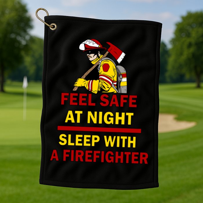 Feel Safe At Night Sleep With A Firefighter Golf Towel