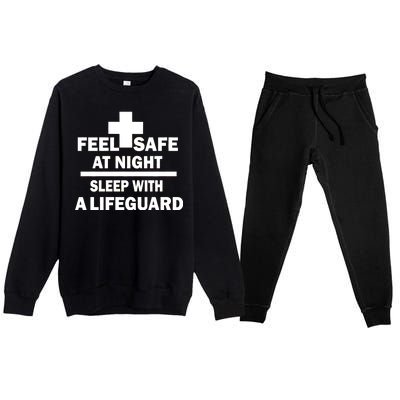 Feel Safe At Night Sleep With A Lifeguard Premium Crewneck Sweatsuit Set