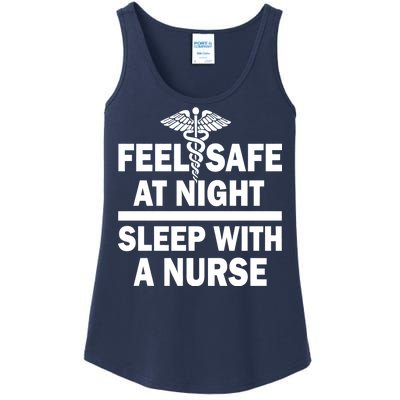 Feel Safe At Night Sleep With A Nurse Ladies Essential Tank