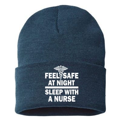 Feel Safe At Night Sleep With A Nurse Sustainable Knit Beanie