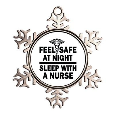 Feel Safe At Night Sleep With A Nurse Metallic Star Ornament