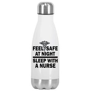 Feel Safe At Night Sleep With A Nurse Stainless Steel Insulated Water Bottle