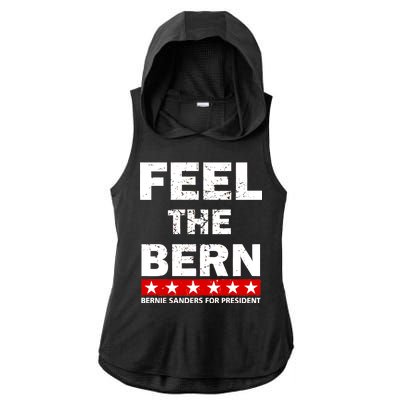 Feel The Bern Bernie Sanders Ladies PosiCharge Tri-Blend Wicking Draft Hoodie Tank