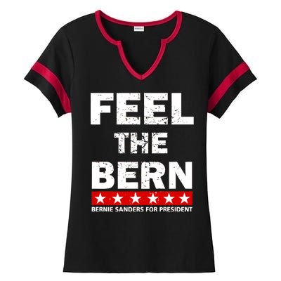 Feel The Bern Bernie Sanders Ladies Halftime Notch Neck Tee