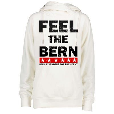 Feel The Bern Bernie Sanders Womens Funnel Neck Pullover Hood