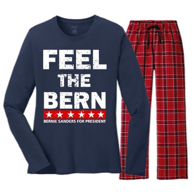 Feel The Bern Bernie Sanders Women's Long Sleeve Flannel Pajama Set 