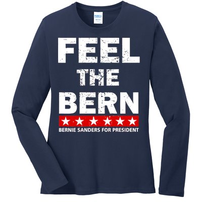 Feel The Bern Bernie Sanders Ladies Long Sleeve Shirt