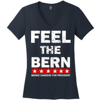 Feel The Bern Bernie Sanders Women's V-Neck T-Shirt