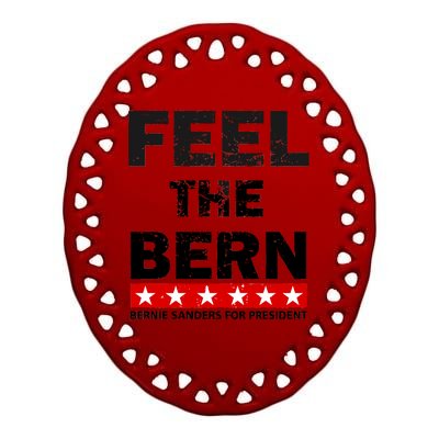 Feel The Bern Bernie Sanders Ceramic Oval Ornament