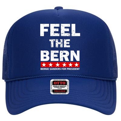 Feel The Bern Bernie Sanders High Crown Mesh Back Trucker Hat