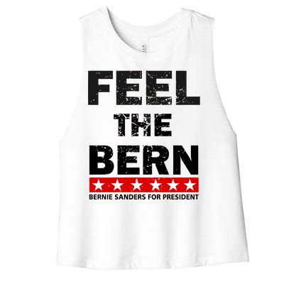 Feel The Bern Bernie Sanders Women's Racerback Cropped Tank