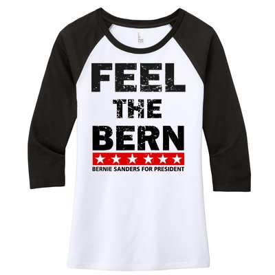 Feel The Bern Bernie Sanders Women's Tri-Blend 3/4-Sleeve Raglan Shirt