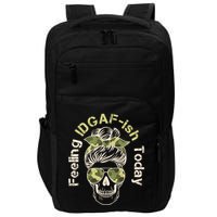 Feeling IDGAF-ish Today Army Print Hair Bun Skull Impact Tech Backpack