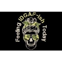 Feeling IDGAF-ish Today Army Print Hair Bun Skull Bumper Sticker