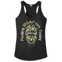 Feeling IDGAF-ish Today Army Print Hair Bun Skull Ladies PosiCharge Competitor Racerback Tank