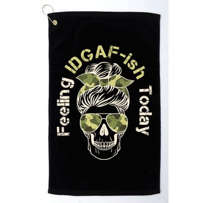 Feeling IDGAF-ish Today Army Print Hair Bun Skull Golf Towel