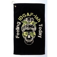 Feeling IDGAF-ish Today Army Print Hair Bun Skull Golf Towel