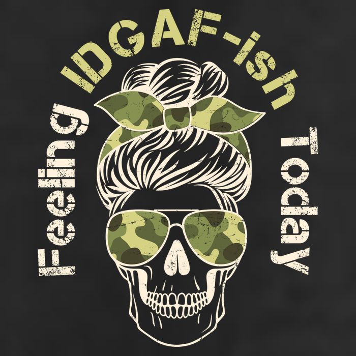 Feeling IDGAF-ish Today Army Print Hair Bun Skull Golf Towel