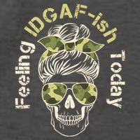 Feeling IDGAF-ish Today Army Print Hair Bun Skull Vector Backpack