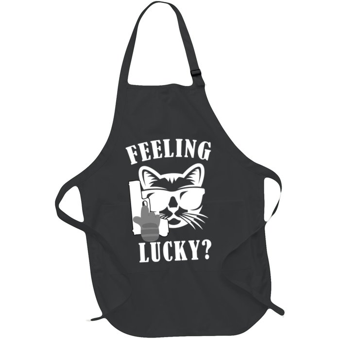 Feeling Luck Cat With Pistol Gun Apron