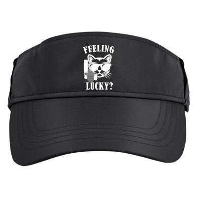 Feeling Luck Cat With Pistol Gun Adult Drive Performance Visor