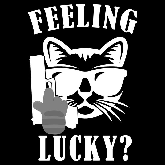 Feeling Luck Cat With Pistol Gun Baby Bodysuit