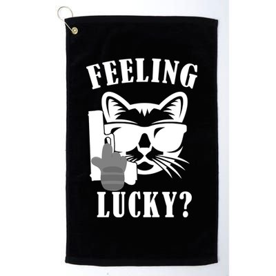 Feeling Luck Cat With Pistol Gun Golf Towel