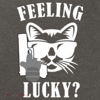 Feeling Luck Cat With Pistol Gun Cotton Canvas Backpack