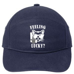 Feeling Luck Cat With Pistol Gun 7-Panel Snapback Hat