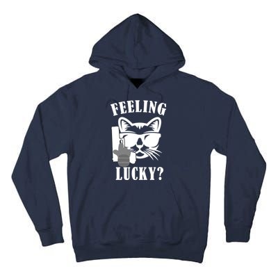 Feeling Luck Cat With Pistol Gun Tall Hoodie