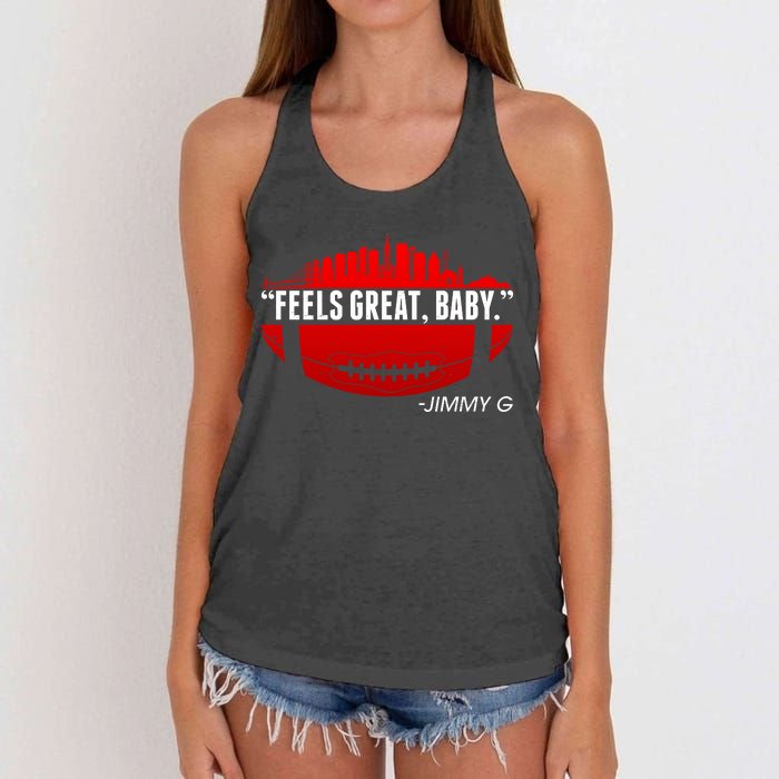 Feels Good Baby Jimmy G San Francisco Football Women's Knotted Racerback Tank