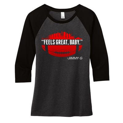 Feels Good Baby Jimmy G San Francisco Football Women's Tri-Blend 3/4-Sleeve Raglan Shirt