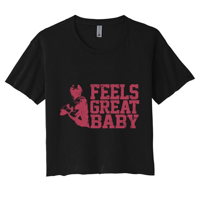 Feels Great Baby Jimmy G Football Vintage Crop Top