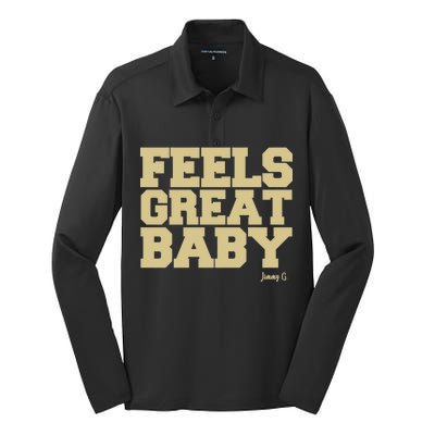 Feels Great Baby Jimmy G Funny Football Silk Touch Performance Long Sleeve Polo