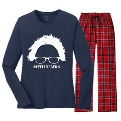 #feelthebern Feel The Bern Bernie Sanders Women's Long Sleeve Flannel Pajama Set 