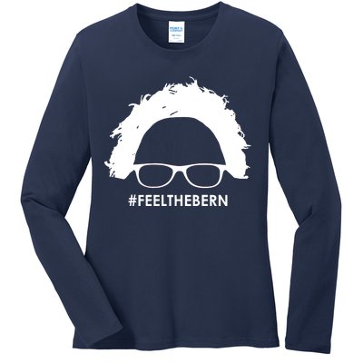 #feelthebern Feel The Bern Bernie Sanders Ladies Long Sleeve Shirt