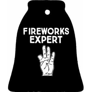 Fireworks Expert Funny Fireworks Expert Ceramic Bell Ornament