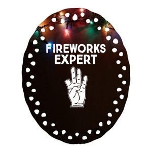 Fireworks Expert Funny Fireworks Expert Ceramic Oval Ornament