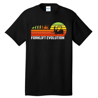 Forklift Evolution Funny Forklift Driver Operator Tall T-Shirt