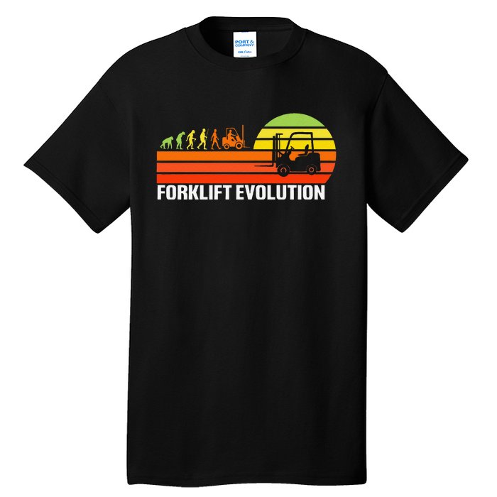 Forklift Evolution Funny Forklift Driver Operator Tall T-Shirt