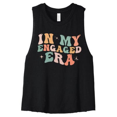 Funny Engagement Fiance In My Engaged Era Bachelorette Party Women's Racerback Cropped Tank