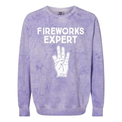 Fireworks Expert funny Fireworks Expert Colorblast Crewneck Sweatshirt