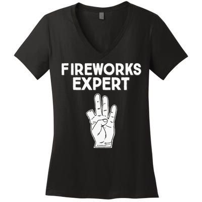 Fireworks Expert funny Fireworks Expert Women's V-Neck T-Shirt