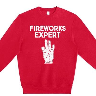 Fireworks Expert funny Fireworks Expert Premium Crewneck Sweatshirt