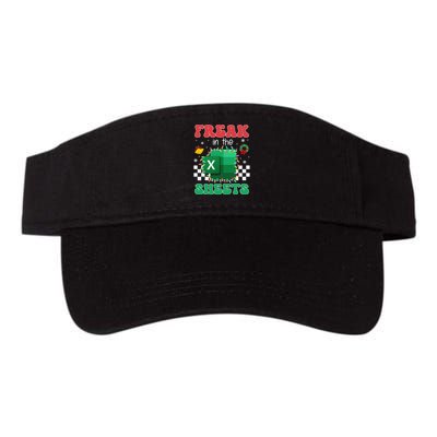 Funny Excel Freak In The Sheets Spreadsheet Ugly Christmas Valucap Bio-Washed Visor