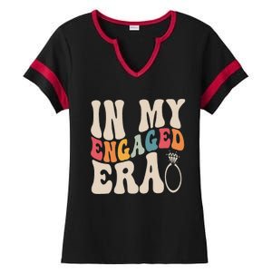 Funny Engagement Fiance In My Engaged Era Bachelorette Party Ladies Halftime Notch Neck Tee