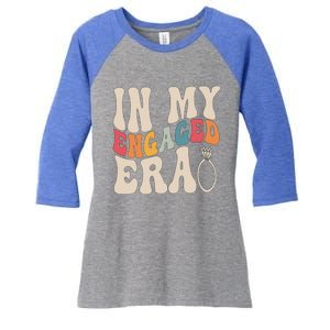 Funny Engagement Fiance In My Engaged Era Bachelorette Party Women's Tri-Blend 3/4-Sleeve Raglan Shirt