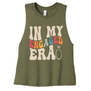 Funny Engagement Fiance In My Engaged Era Bachelorette Party Women's Racerback Cropped Tank