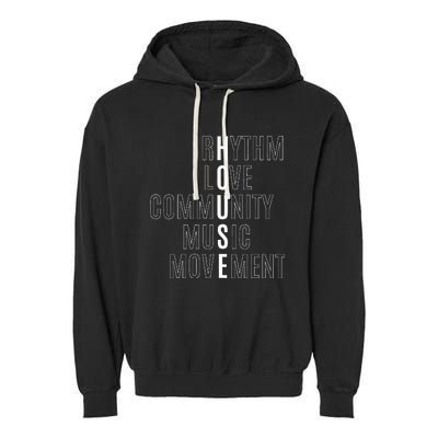 For EDM Fan Raver House Rhythm Love Music Garment-Dyed Fleece Hoodie